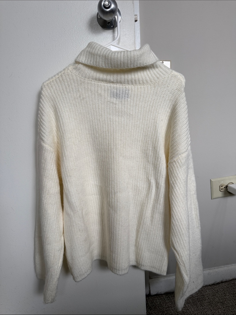 ASOS Cream Ribbed Turtleneck Sweater - Picture 3 of 4